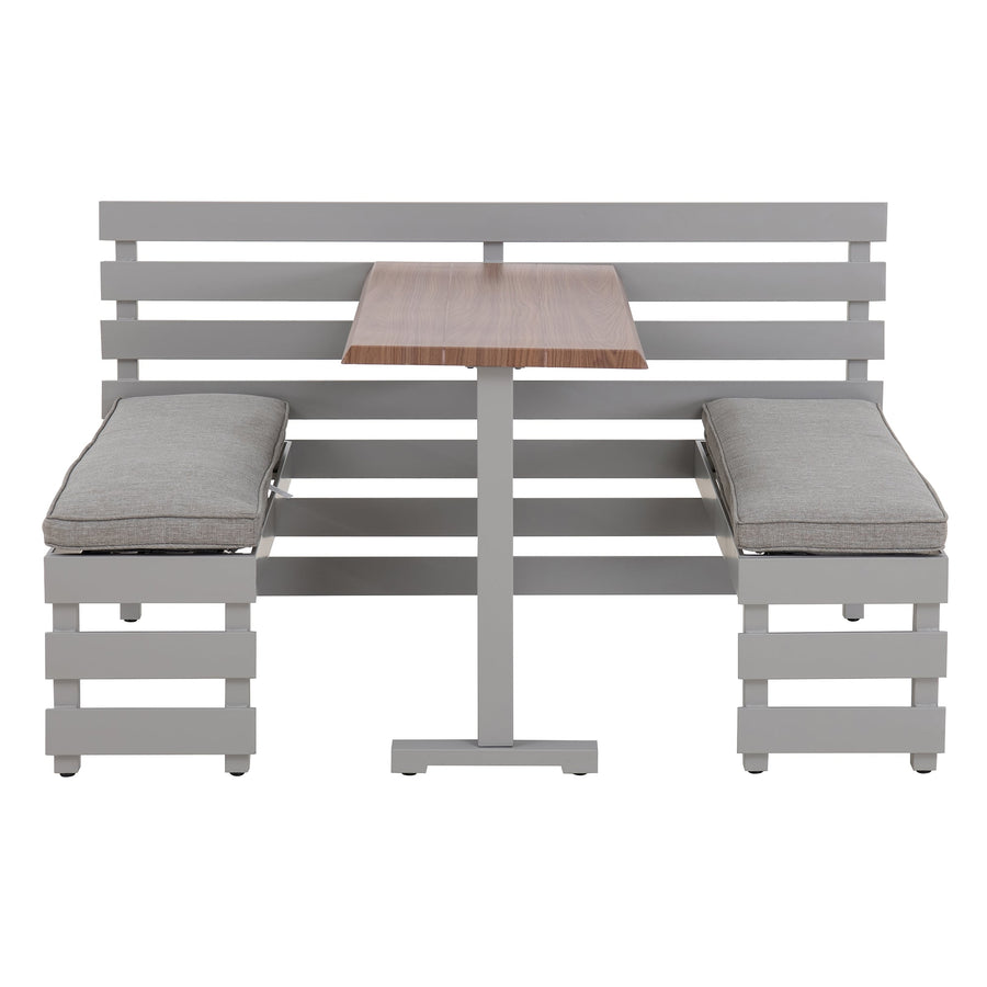 LAGOS Steel Picnic Table Balcony Garden Set 126cm x 157cm - Grey