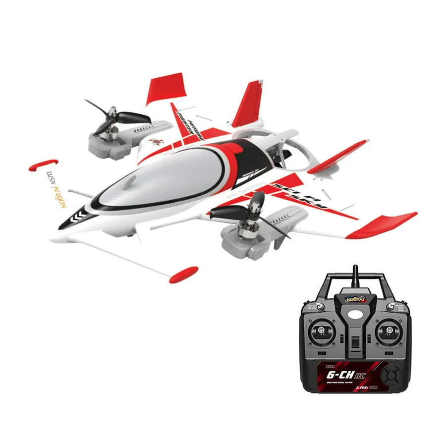 Qidi A570 8-Channel 3-Axis VTOL Foam Aircraft-Versatile Flight & Night Mode - Red