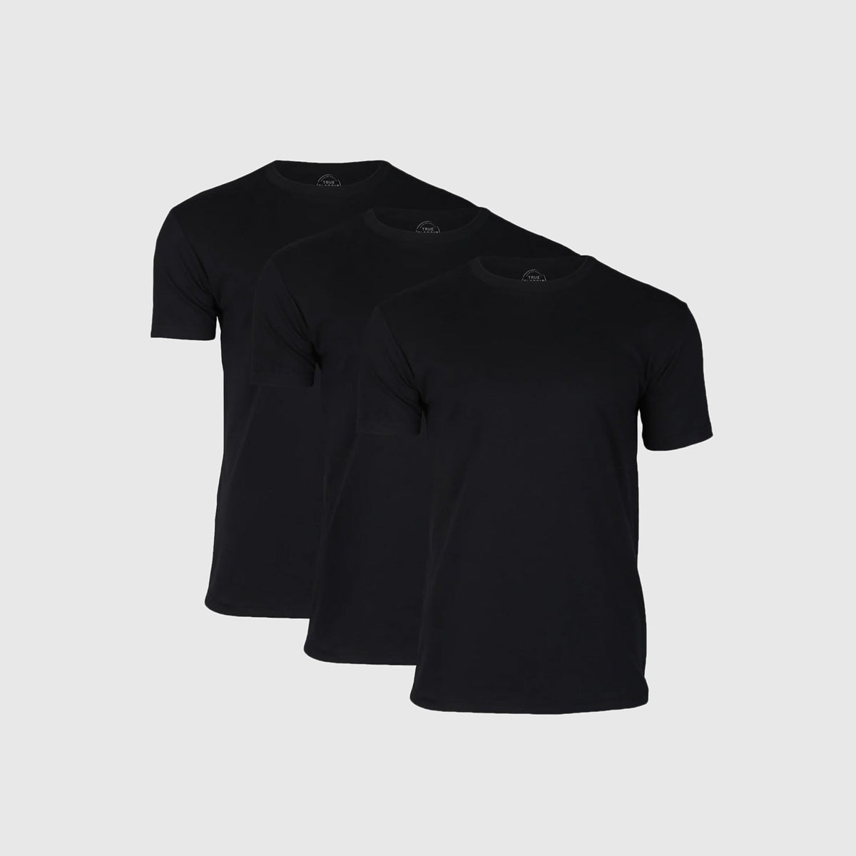 True Classic Black Classic Crew Neck T-Shirt 3-Pack | Cotton Blend | Athletic Cut | Small