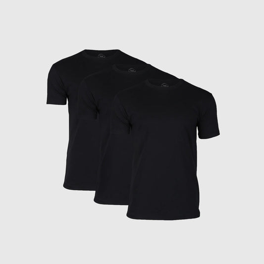 True Classic Black Classic Crew Neck T-Shirt 3-Pack | Cotton Blend | Athletic Cut | Small