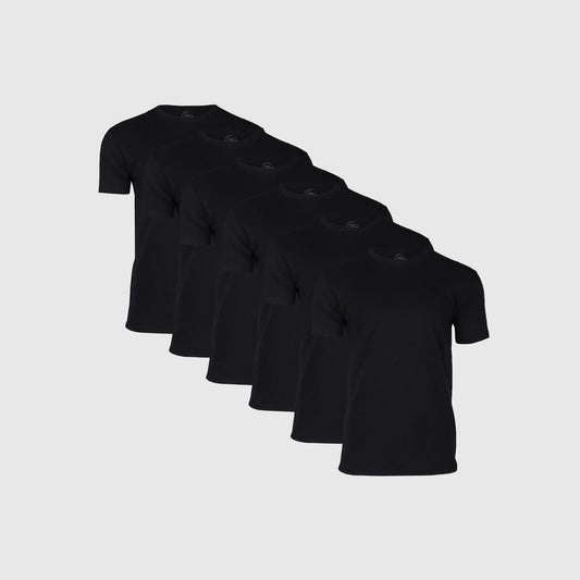 True Classic Black Classic Crew Neck T-Shirt 6-Pack | Cotton Blend | Athletic Cut | Small