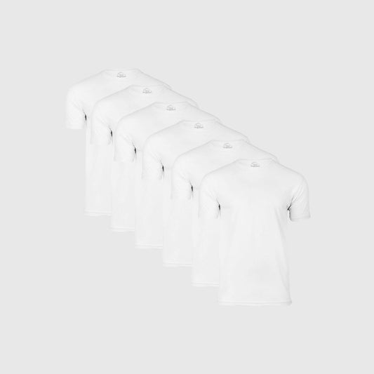 True Classic White Classic Crew Neck T-Shirt 6-Pack | Cotton Blend | Athletic Cut | Small