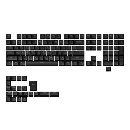 ASA Shine-Through Keycap Set (131-Key) - Black