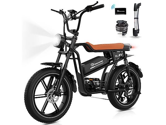 EVERCROSS TECH EK30 20-Zoll E-Mountainbike, 7-Gang, 748.8Wh Akku, 3 Fahrmodi, Unisex, Schwarz