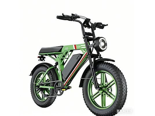 EGGKING C200 Electric Mountain Bike, 20-Inch Wheels, 840Wh Battery, Unisex, Green