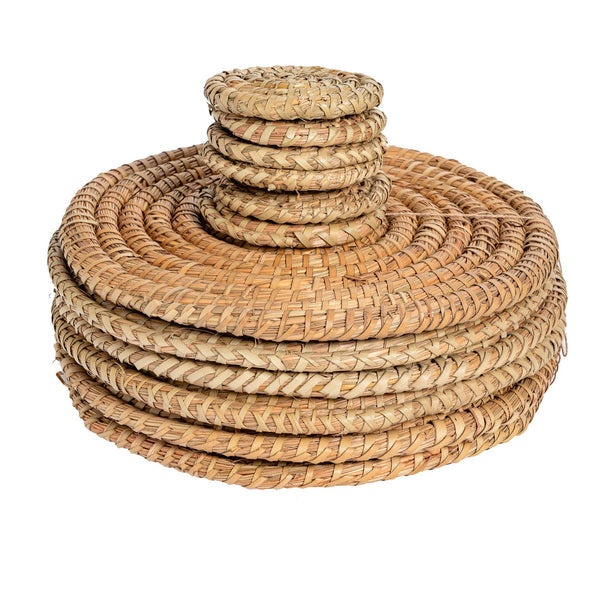 12pc Woven Palm Leaf Placemats &amp; Coasters Set
