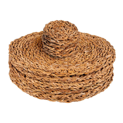 12pc Woven Seagrass Placemats &amp; Coasters Set