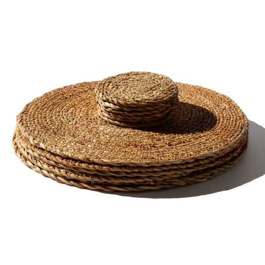 12pc Woven Typha Placemats & Coasters Set