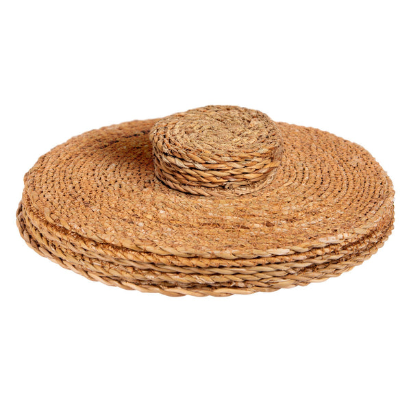 12pc Woven Typha Placemats &amp; Coasters Set