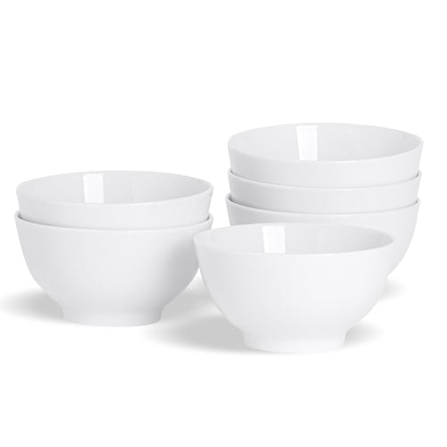 13cm White Rice Bowls - Pack of Six