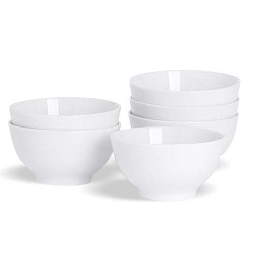 13cm White Rice Bowls - Pack of Six
