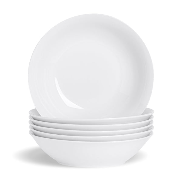25.5cm White Pasta Bowls - Pack of Six