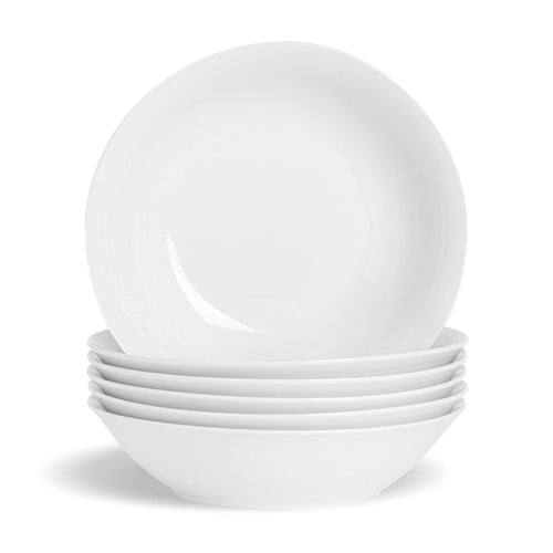 25.5cm White Pasta Bowls - Pack of Six