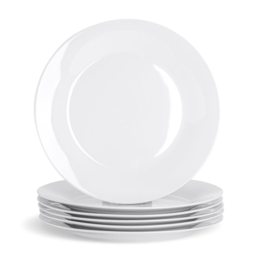 27cm White Large China Dinner Plates - Pack of Six