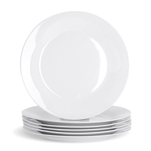 27cm White Large China Dinner Plates - Pack of Six
