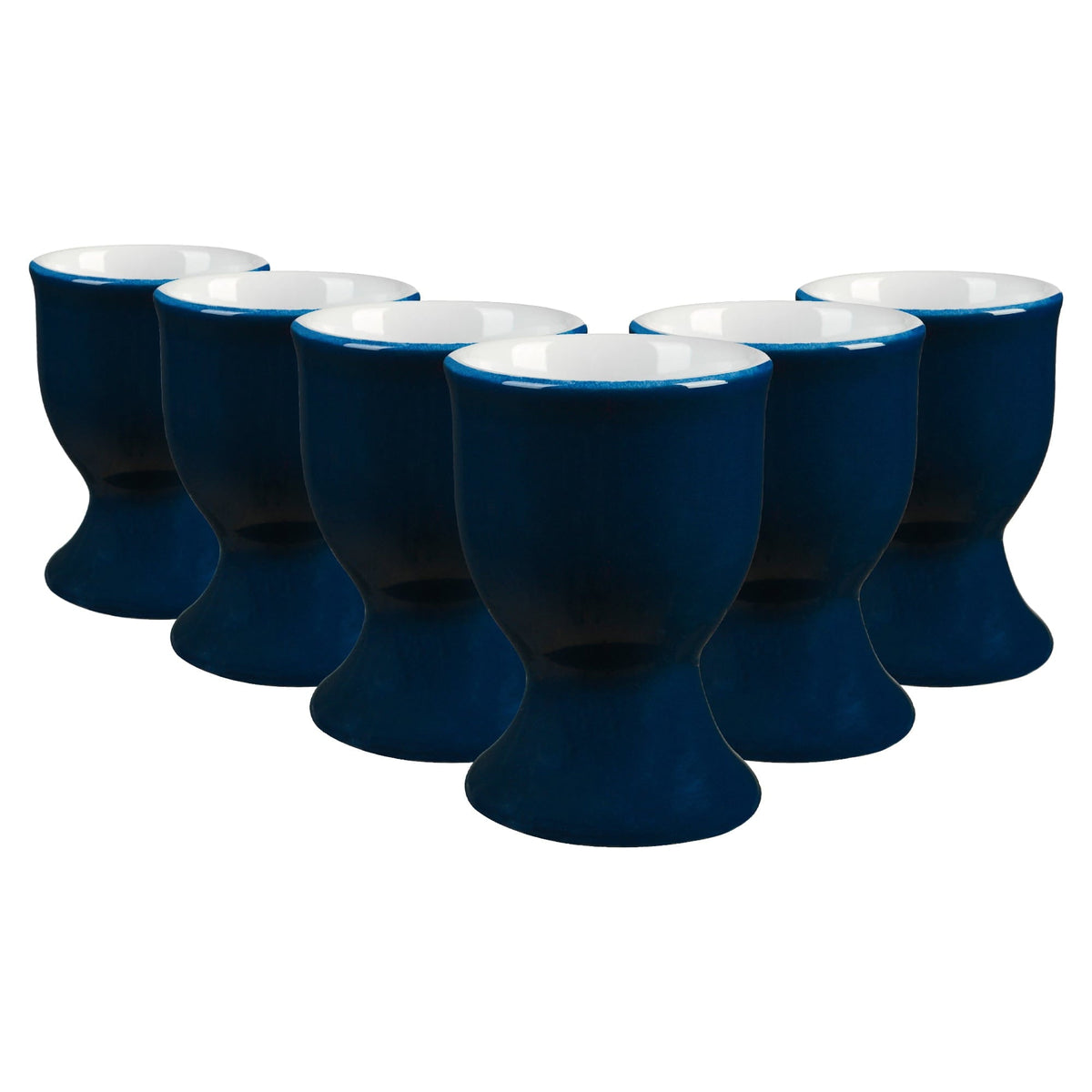 Navy Stoneware Egg Cups - Pack of Six