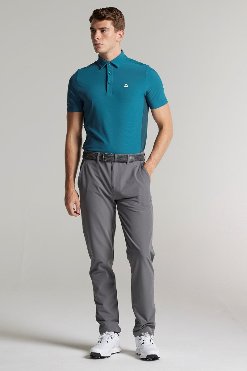 Vaughan Panelled Polo - Tee Time Teal