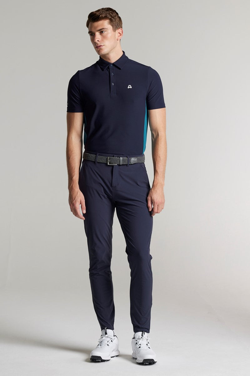 Vaughan Panelled Polo - Ace Navy / Tee Time Teal