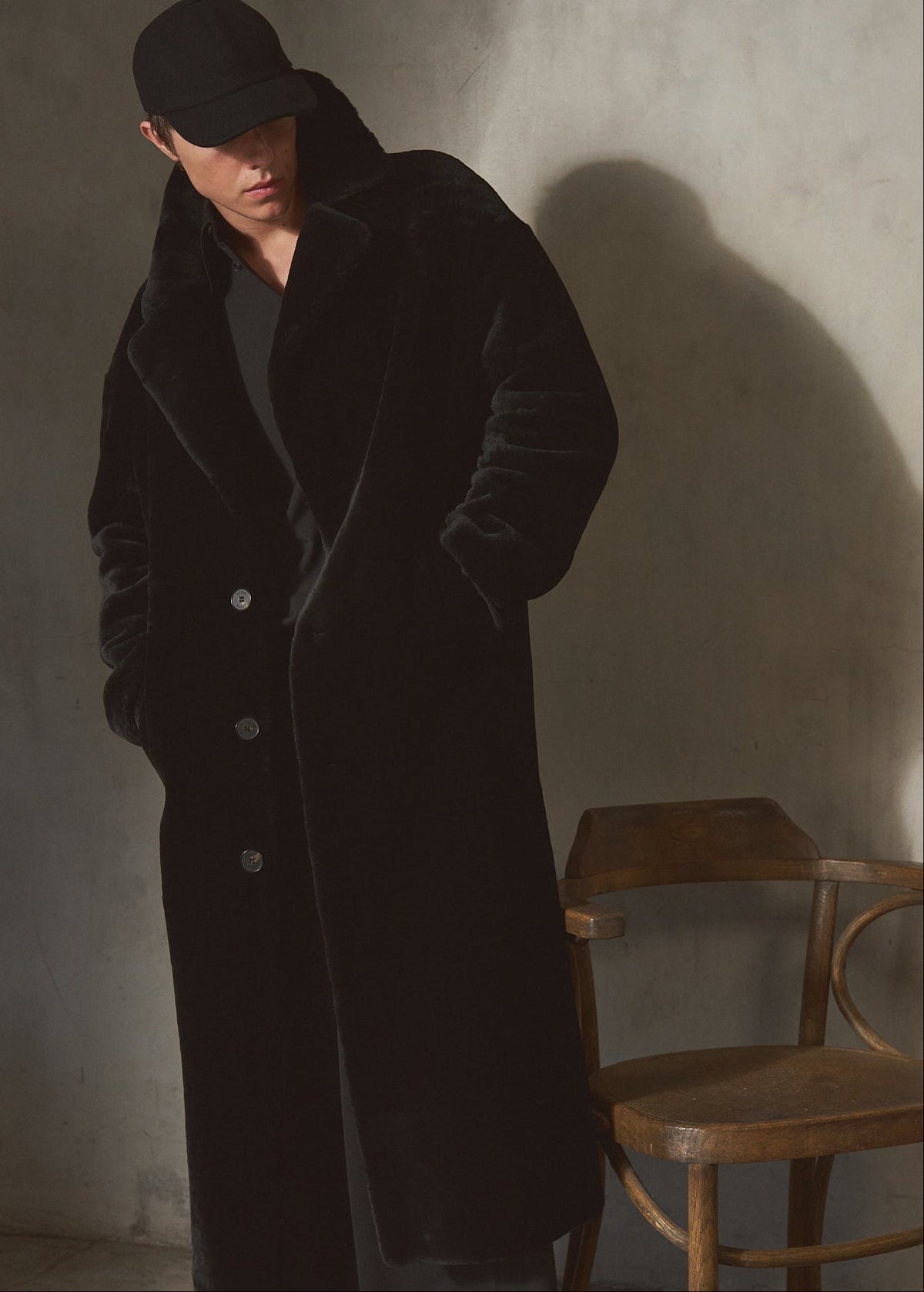 SHEARLING TOPCOAT - Noir - XL
