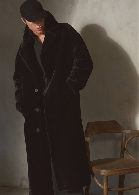 SHEARLING TOPCOAT - Noir - XL