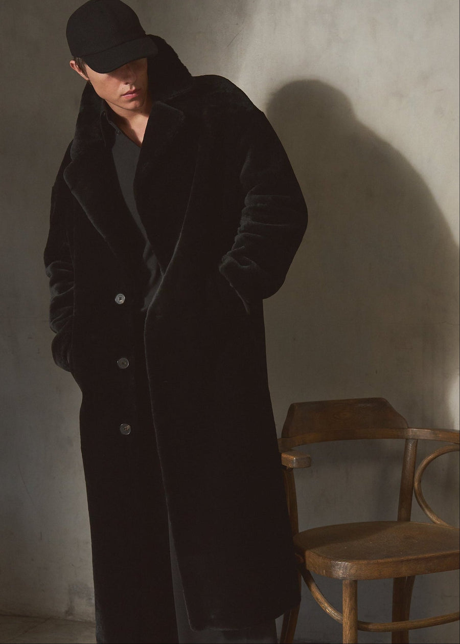 SHEARLING TOPCOAT - Noir - XL