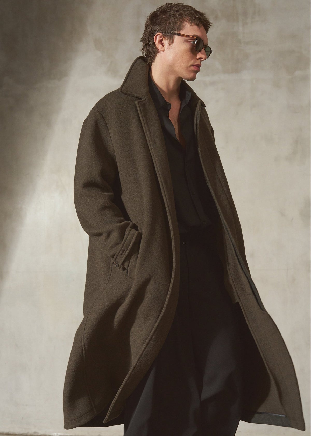 WOOL MAC COAT - Moss - L