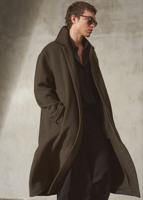 WOOL MAC COAT - Moss - L