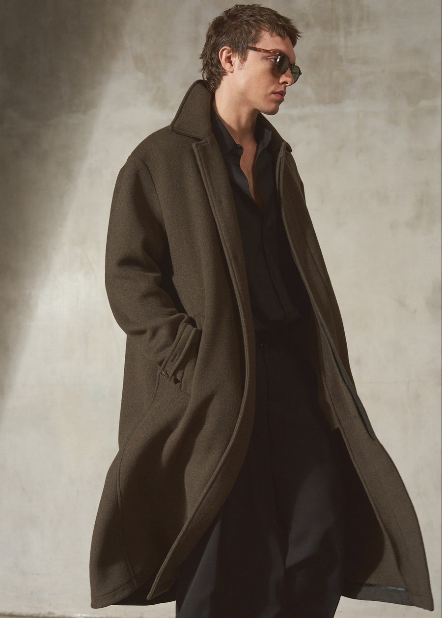 WOOL MAC COAT - Moss - L