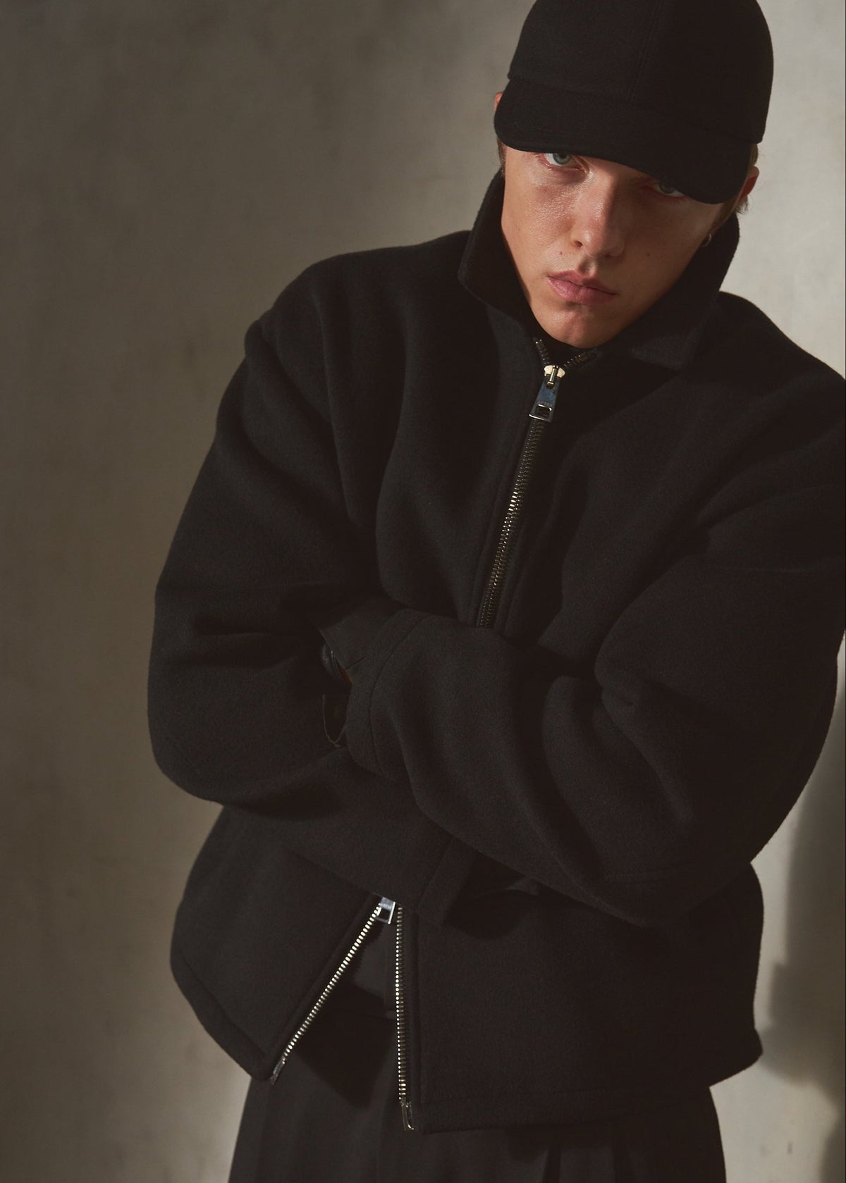 WOOL ZIP JACKET - Noir - L