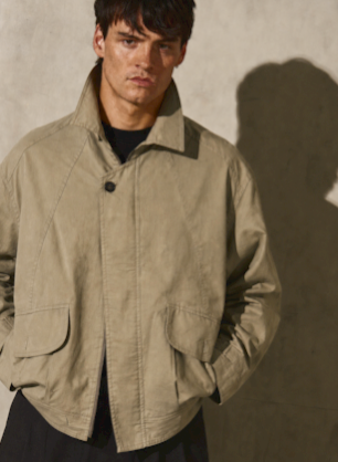 ITALIAN PAPERWEIGHT COTTON BOMBER  - Khaki - XL