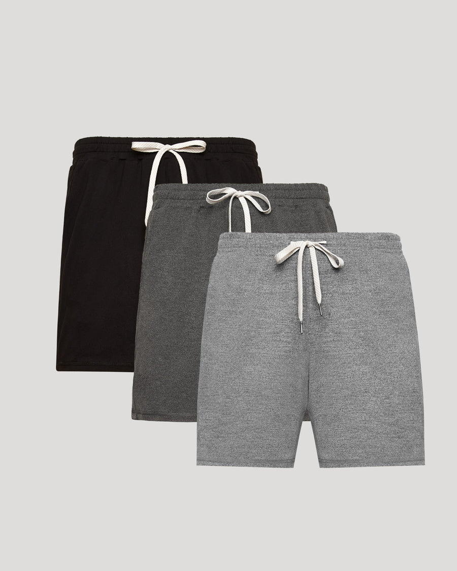 True Classic Neutral Active Comfort Shorts 3-Pack | Cotton Blend | Athletic Cut | Small