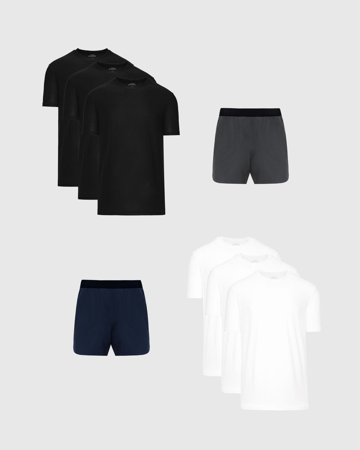 True Classic Active Crew & Training Short 8-Pack | Cotton Blend | Athletic Cut | Small
