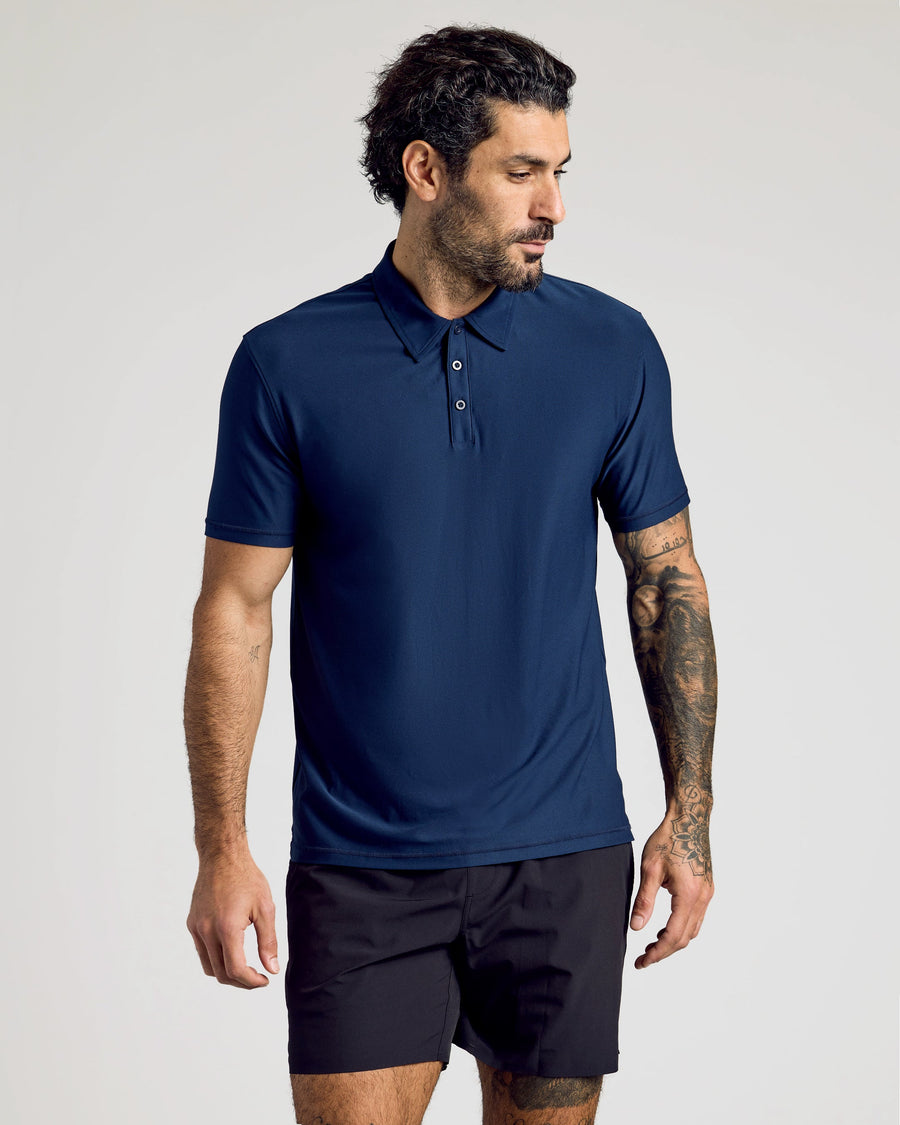 True Classic Navy Blue Active Polo Shirt 2.0 | Cotton Blend | Athletic Cut | 3XL