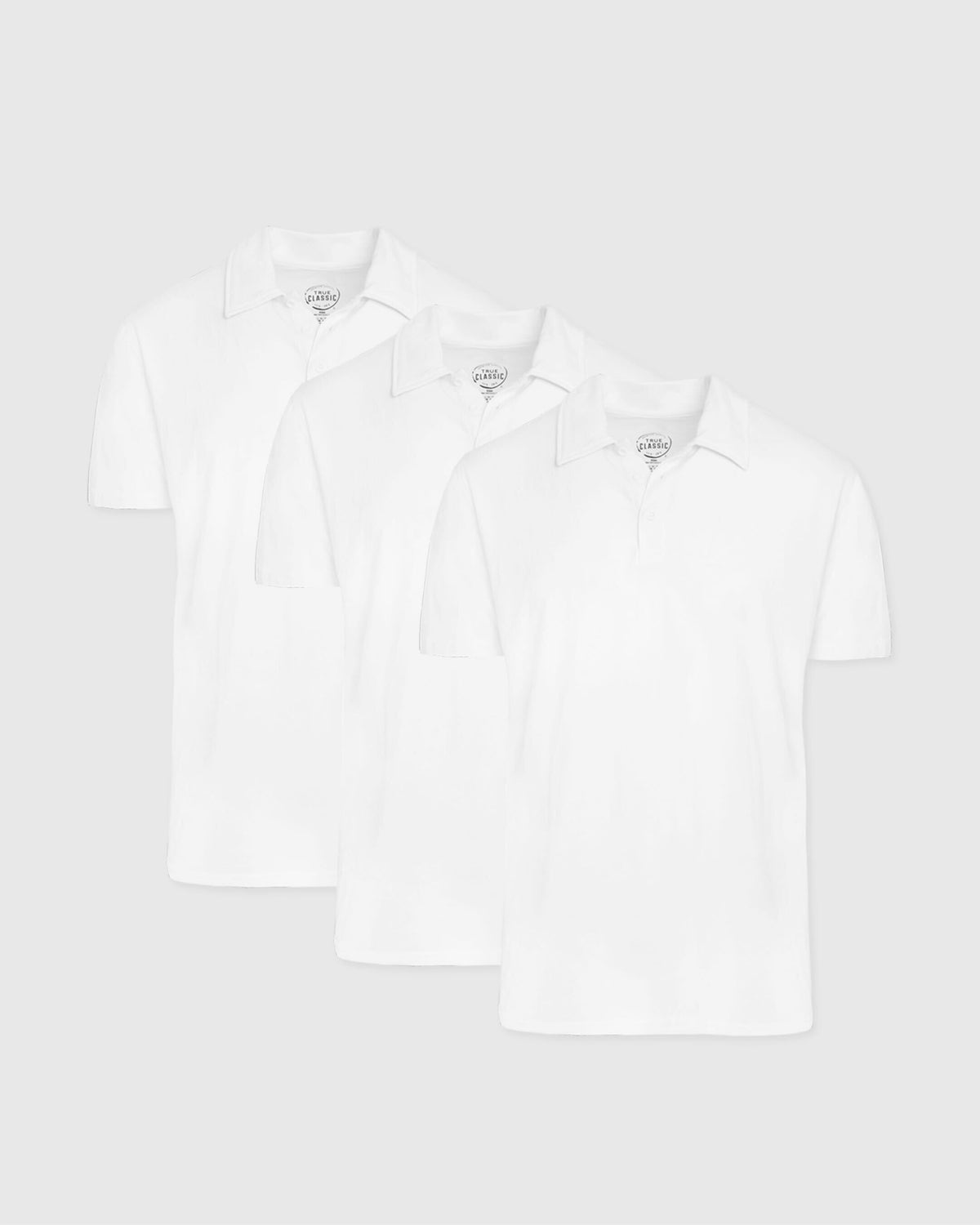 True Classic White Classic Polo Shirt 3-Pack | Cotton Blend | Athletic Cut | Small