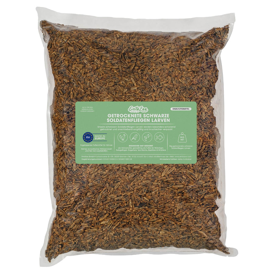 Getrocknete Schwarze Soldatenfliegen Larven für Vögel und andere Haustiere - 5 kg