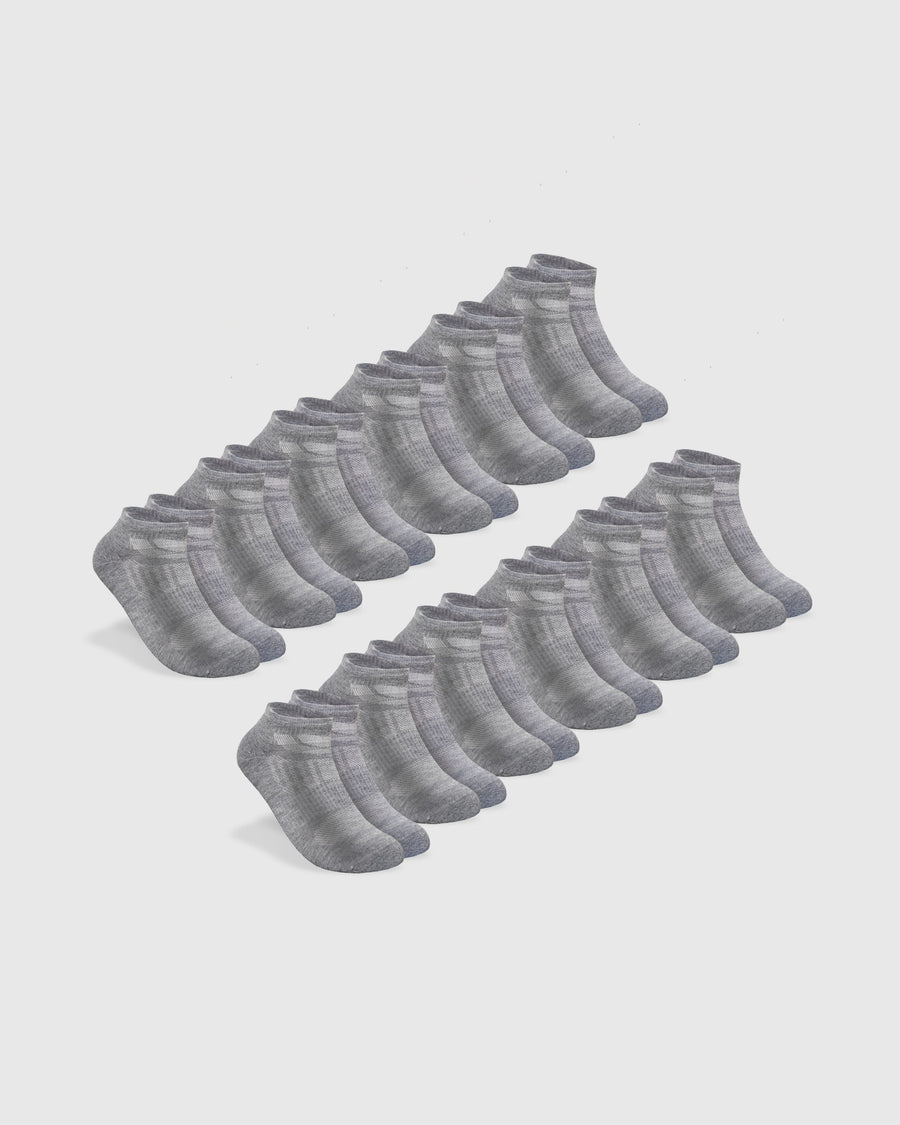 True Classic Heather Gray Ankle Socks 12-Pack | Medium