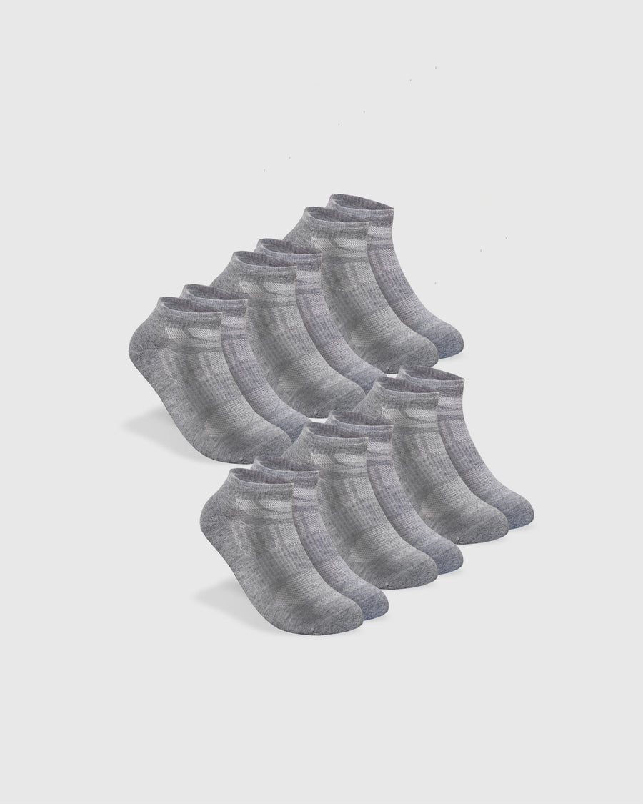 True Classic Heather Gray Ankle Socks 6-Pack | Medium
