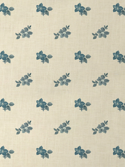 'Anna Floral' Grasscloth Wallpaper by Nathan Turner - Blues - Grasscloth Roll