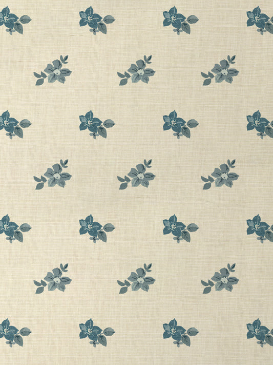 'Anna Floral' Grasscloth Wallpaper by Nathan Turner - Blues - Grasscloth Roll