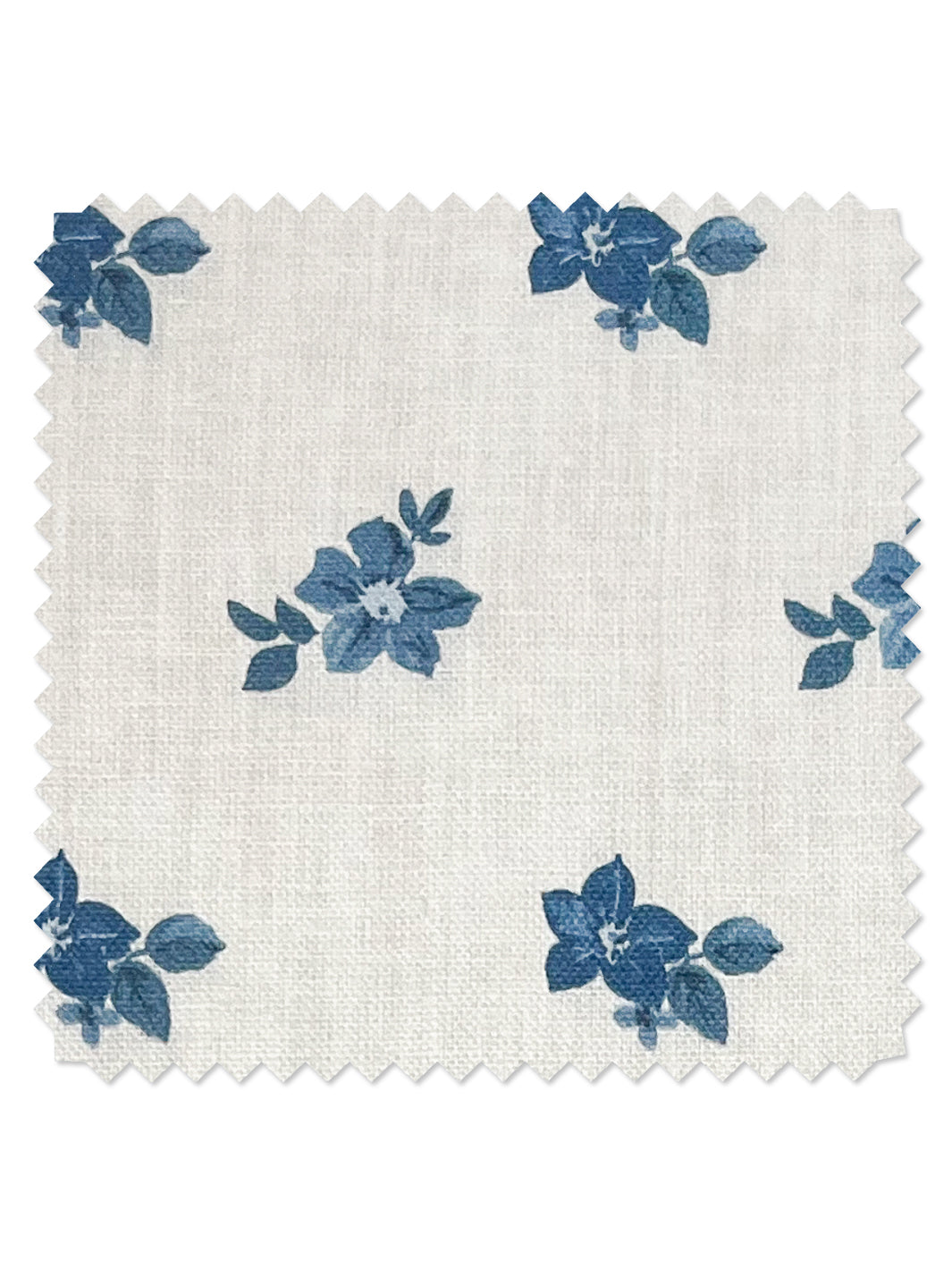 Anna Floral' Linen Fabric by Nathan Turner - Blues - LINEN / YARD