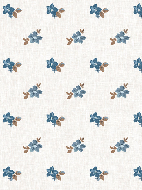 'Anna Floral' Wallpaper by Nathan Turner - Blue Brown - Removable / 26 in. x 4.5 ft.