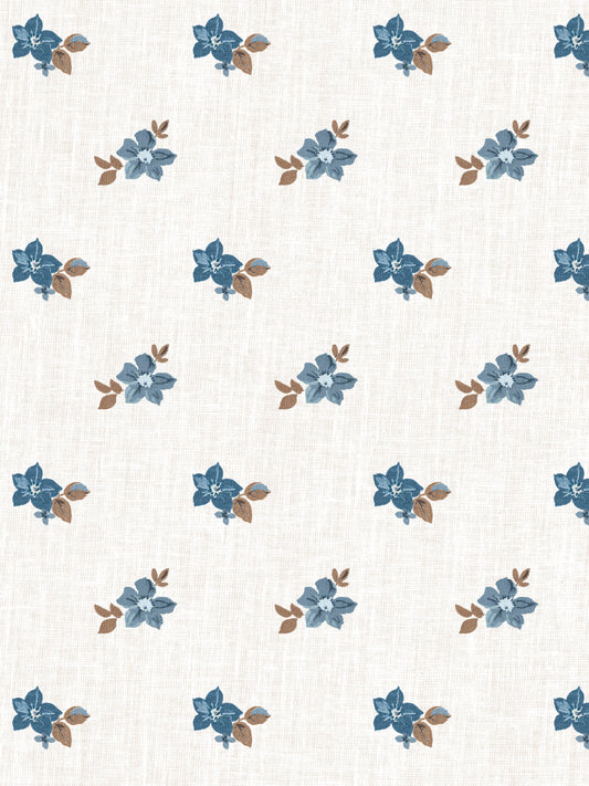 'Anna Floral' Wallpaper by Nathan Turner - Blue Brown - Removable / 26 in. x 4.5 ft.