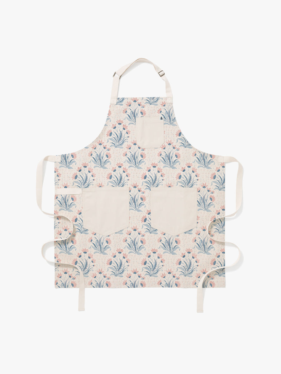'Hillhouse Apron by Nathan Turner x Hedley & Bennett - Blue & Pink