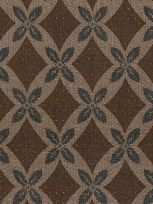 'Arthur' Burlap Wallpaper by Nathan Turner - Blue on Brown - Burlap Roll