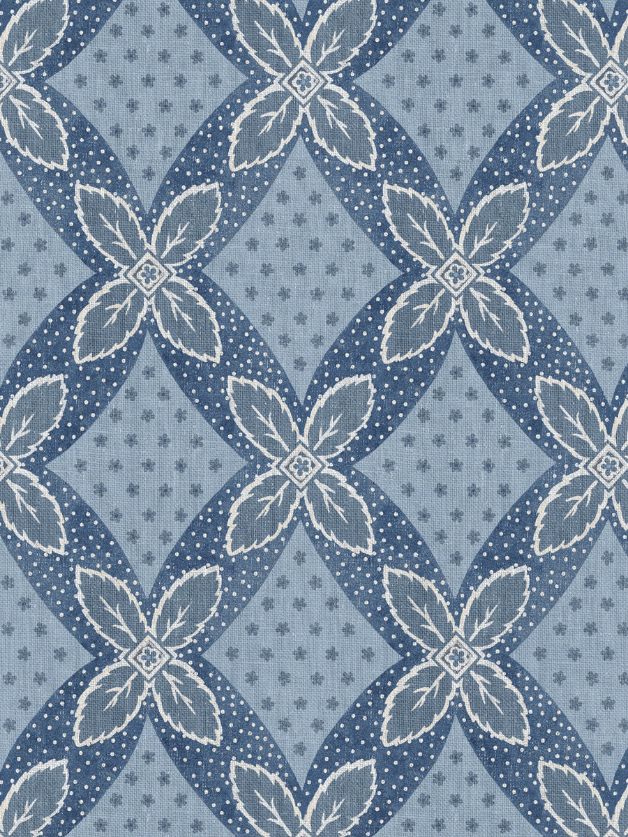 'Arthur' Wallpaper by Nathan Turner - Blue on Blue - Removable / 26 in. x 4.5 ft.