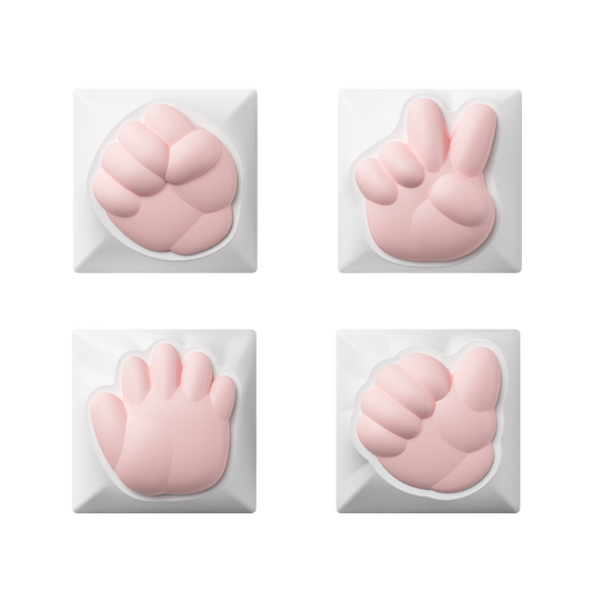 Rock Paper Scissors and Praise Artisan Keycaps