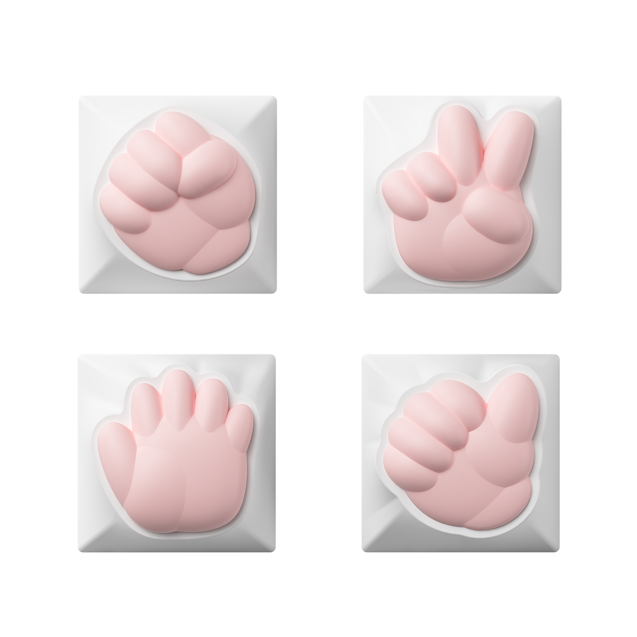 Rock Paper Scissors and Praise Artisan Keycaps