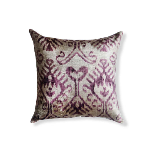 Ata Silk Ikat Pillow - 20" x 20" / Purple