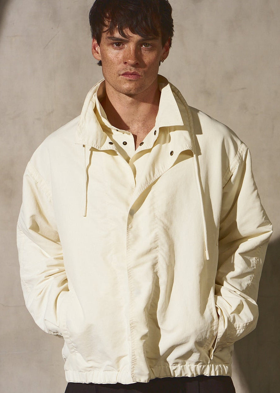 DOUBLE FRONT BOMBER - Cream - M/L