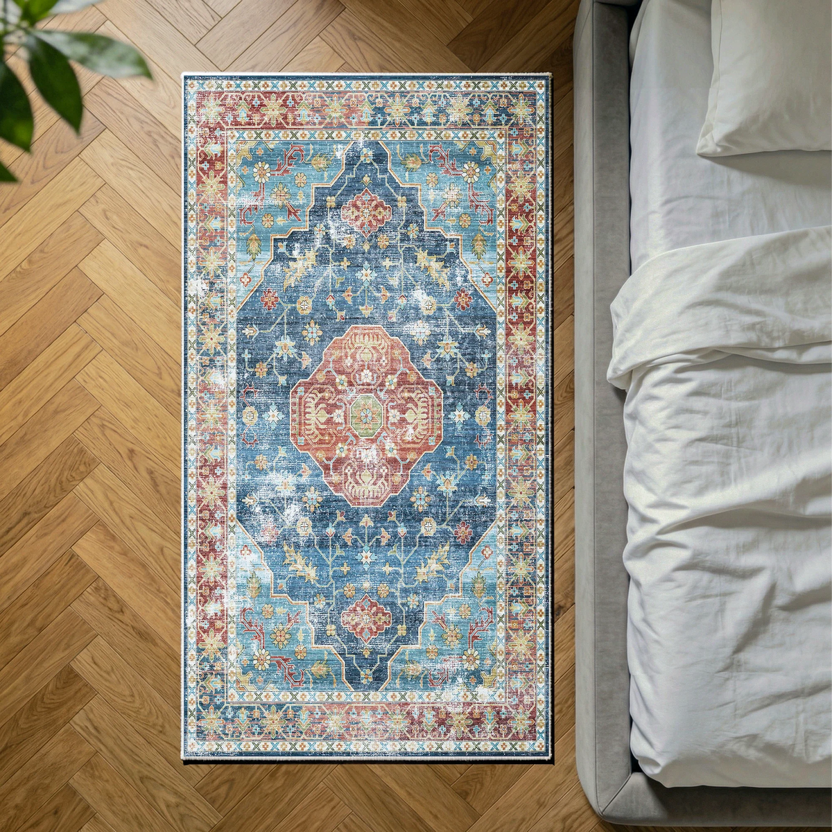 Avenza - Traditional Washable Small Runner Rug - 80x150cm